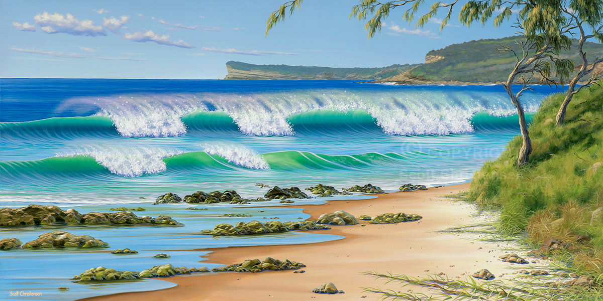 Windowsノート本体 Ecott's beach art Middle Rock Beach | Lake Cathie Coastal Canvas Art – Scott